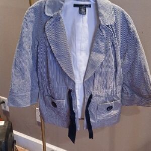 Willi Smith Women's Blue Striped Blazer